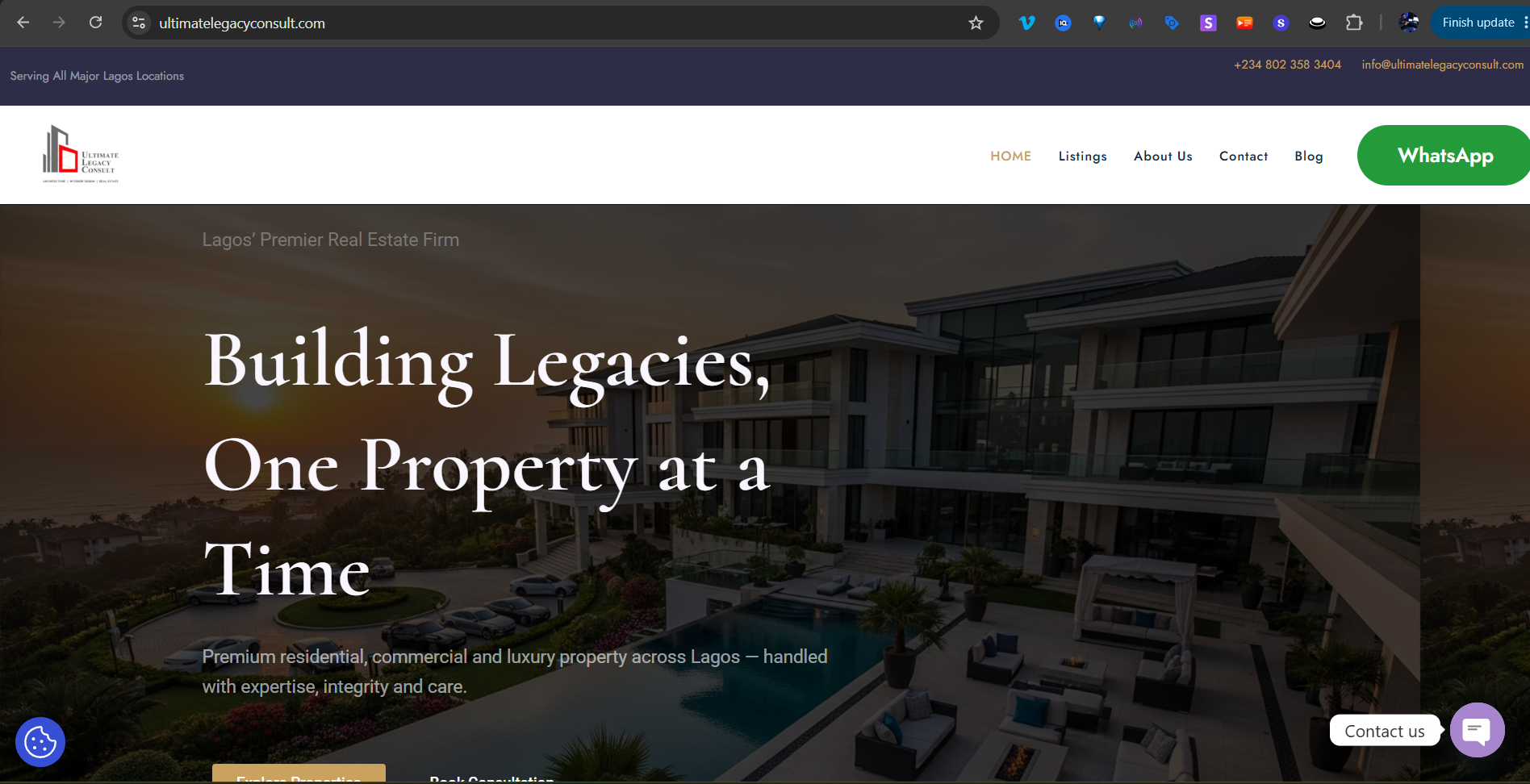 Ultimate Legacy Consult website preview